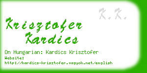 krisztofer kardics business card